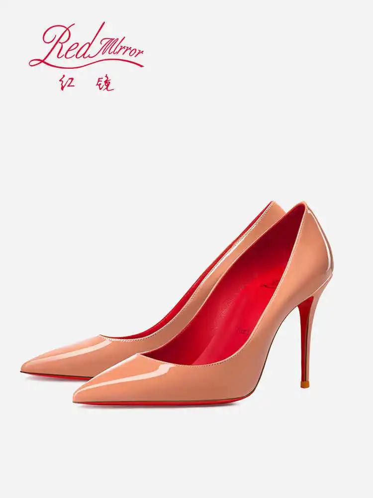 Couleur nue talons hauts rouge brillant bas femme élégante talon luxe bout pointu sexy pompes concep