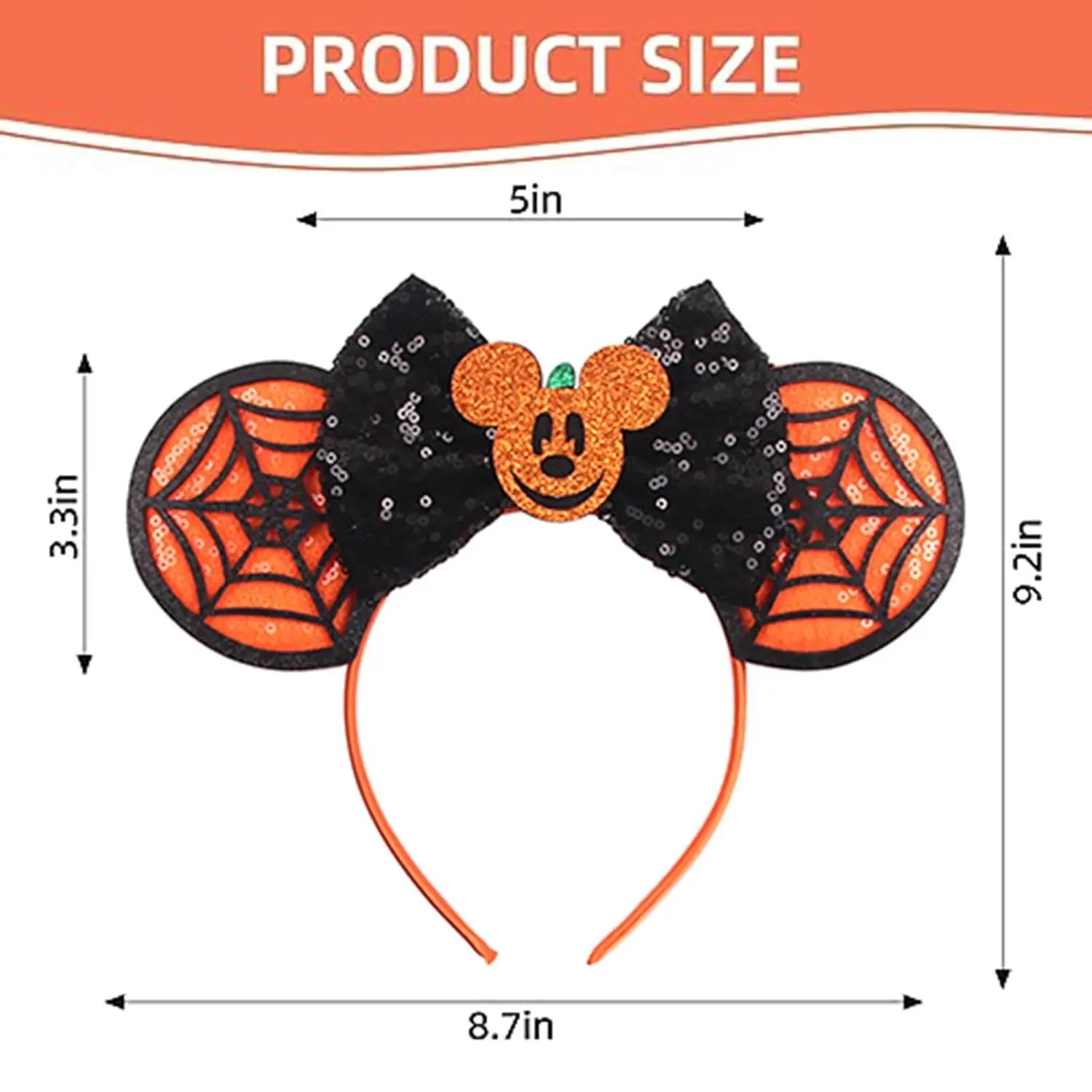 Bandeaux oreilles de Mickey Mouse avec nœud, bandeaux bonbons à paillettes pour Costume de Cosplay,