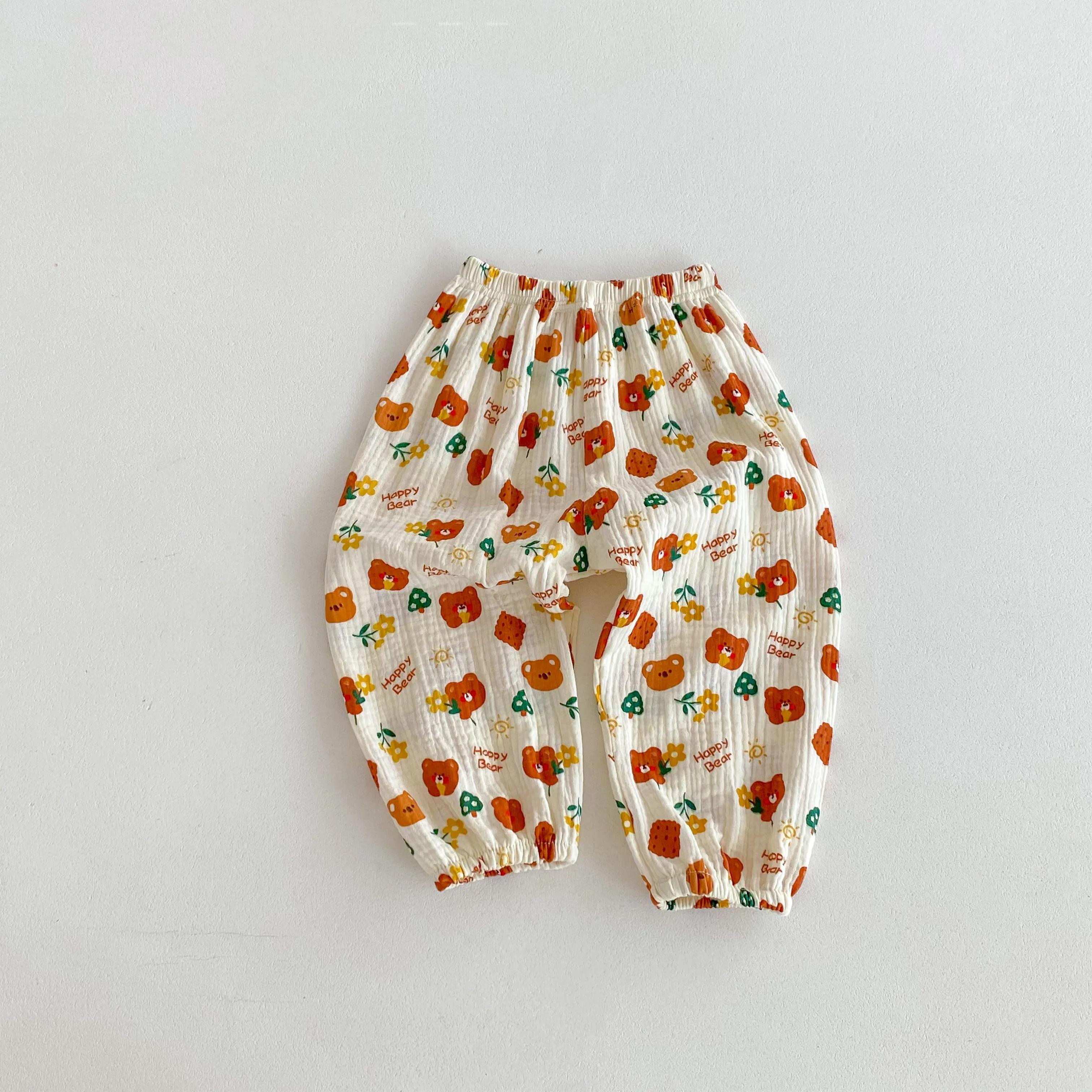 Vêtements d'été pour bébés garçons et filles, pantalons anti-moustiques pour enfants, amples et déco