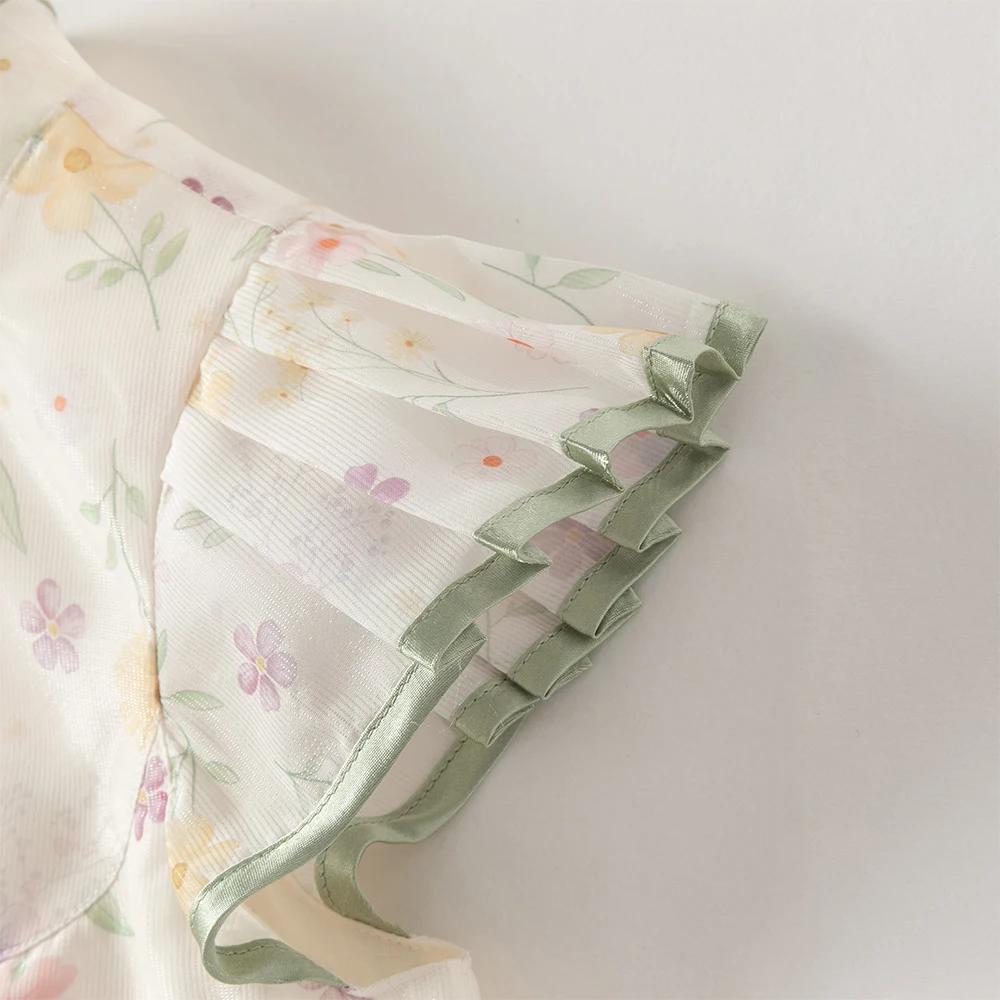 Robe de princesse d'été pour enfants Dave Bella, robe à fleurs à manches courtes pour filles, style