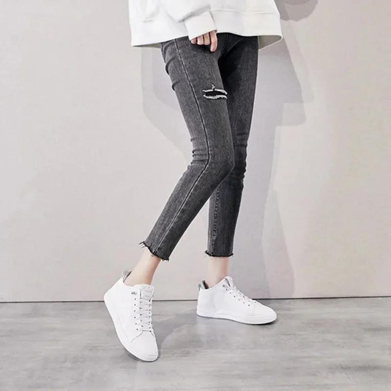 Printemps été chaussures femmes baskets en cuir véritable blanc chaussures peau de vache mode dames