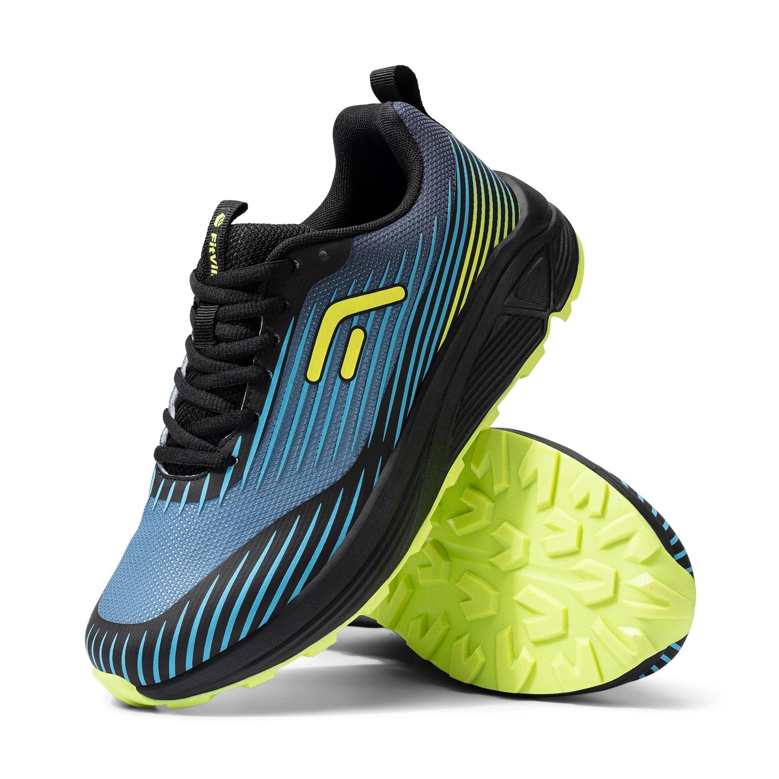 Fitville Trail – chaussures de sport respirantes et larges pour hommes, baskets de course à pied ave