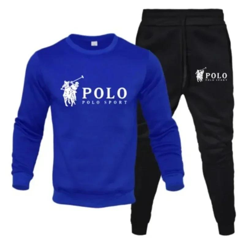 Ensemble d'automne et d'hiver pour hommes, sweat-shirt à col rond et pantalon de jogging, à la mode