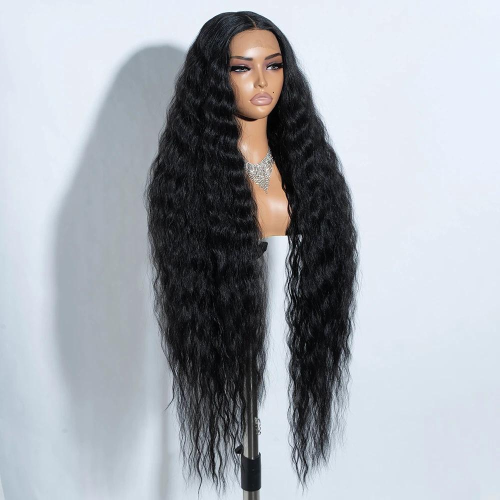 Perruques de Cosplay synthétiques en dentelle pour femmes noires cheveux longs bouclés 42 pouces Cos