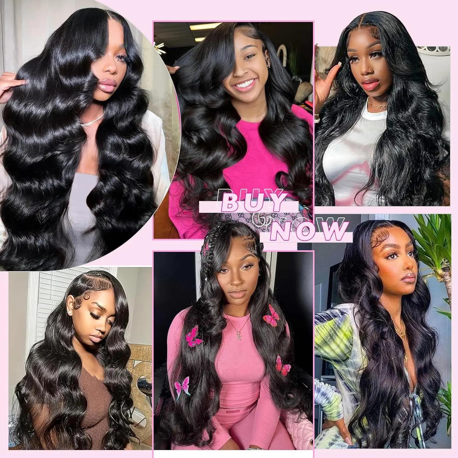 Extensions de Cheveux Humains Ondulés 12A, 40 Pouces, Cheveux Brésiliens Vierges Non Traités, 3 ou 4