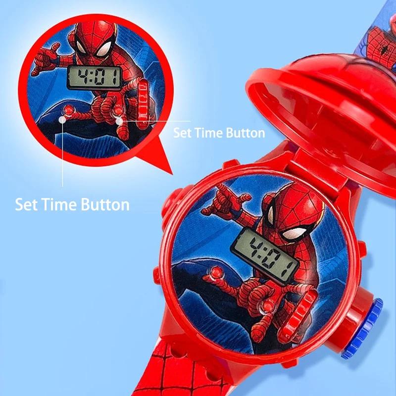 Montre de Projection Spiderman de dessin animé pour enfants, jouets Iron man capitaine, cadeau pour
