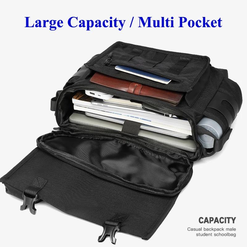 Sac à bandoulière pour hommes, sacoche multifonctionnelle d'extérieur à la mode, sac de facteur étan