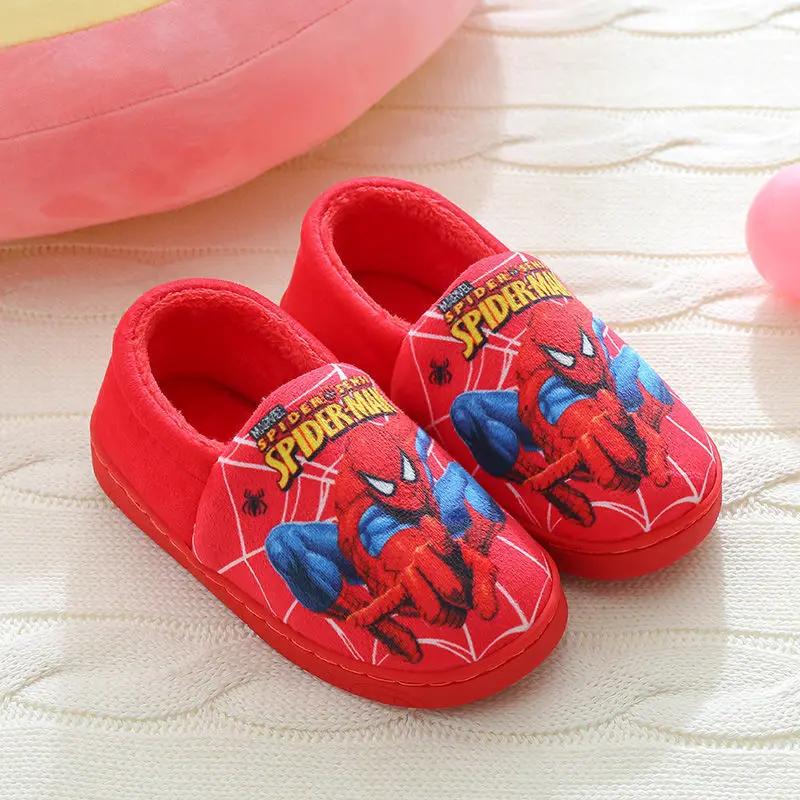 Chaussons Spider-man Disney coton enfants - Style mode chaud hiver intérieur garçons pantoufles