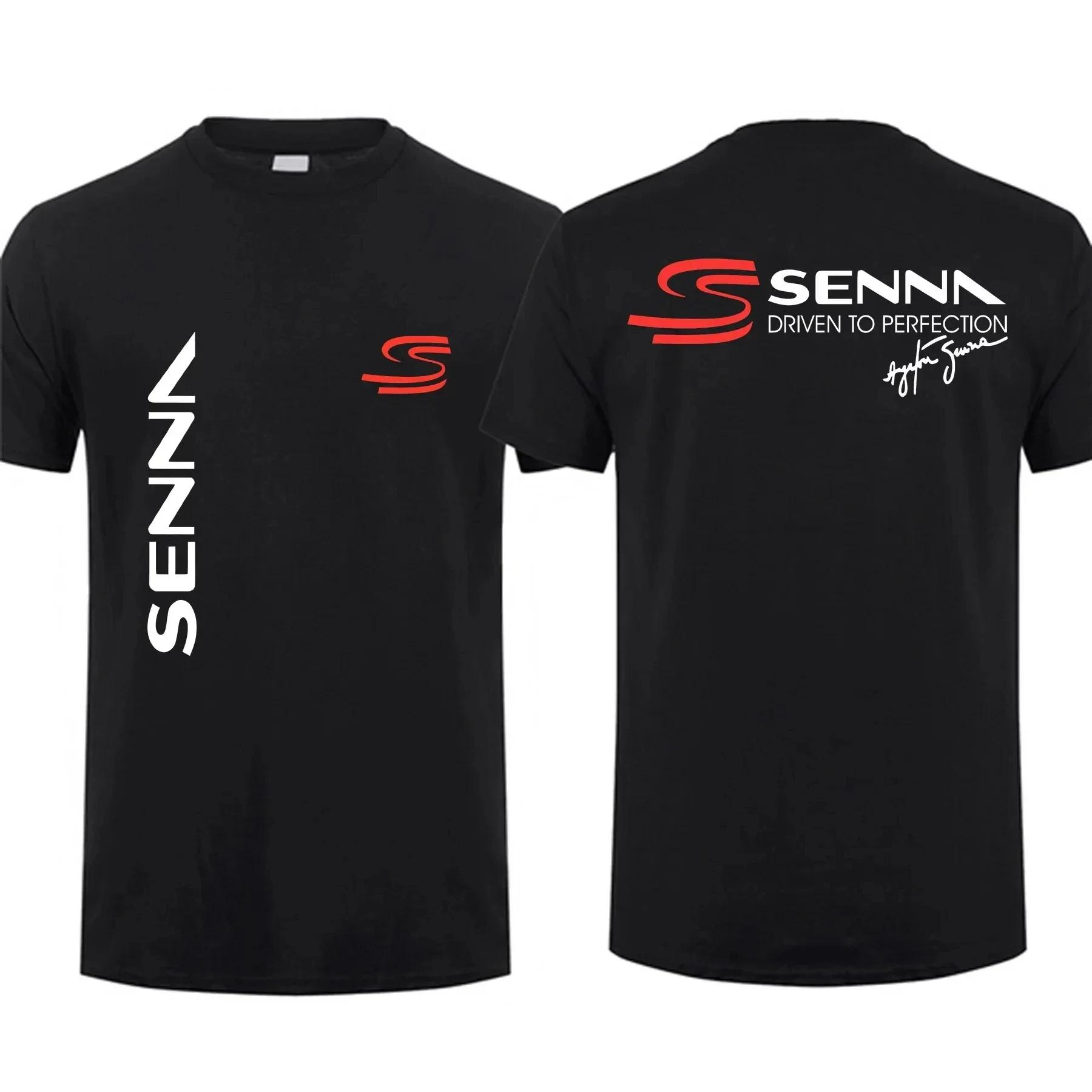 Ayrton Senna Brésilien Formule 1 Légende Manches Courtes Col Rond Y2k Tshirt Hommes Nouveau dans Top