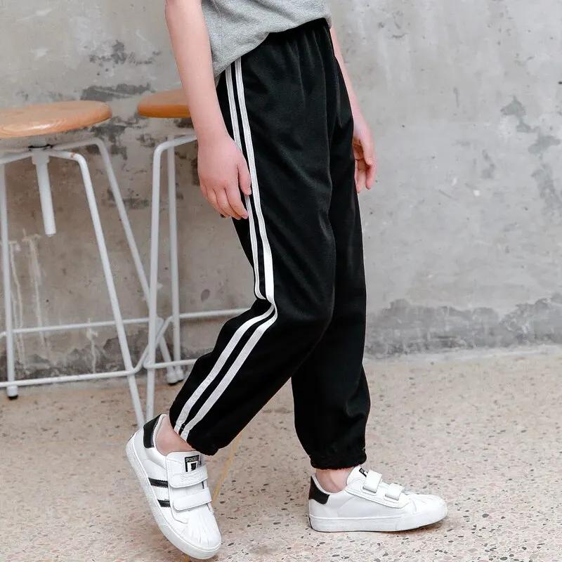 Pantalon moustique pour enfants Pantalon d'été en coton mince pour garçons en soie glacée pour fille