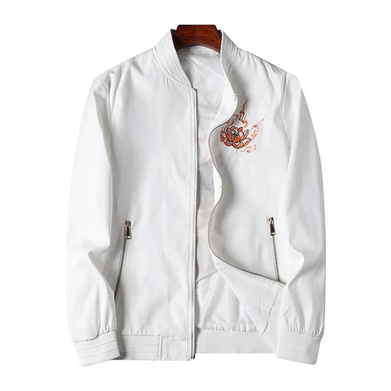 Blouson Bomber Brodé Sukajan pour Homme, Veste de Vol Kirin, Manteau Décontracté Harajuku à Manches