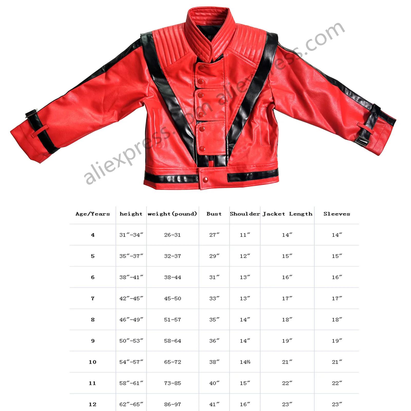 Veste en cuir rouge pour enfants, cadeau d'anniversaire d'Halloween, convient aux garçons et filles