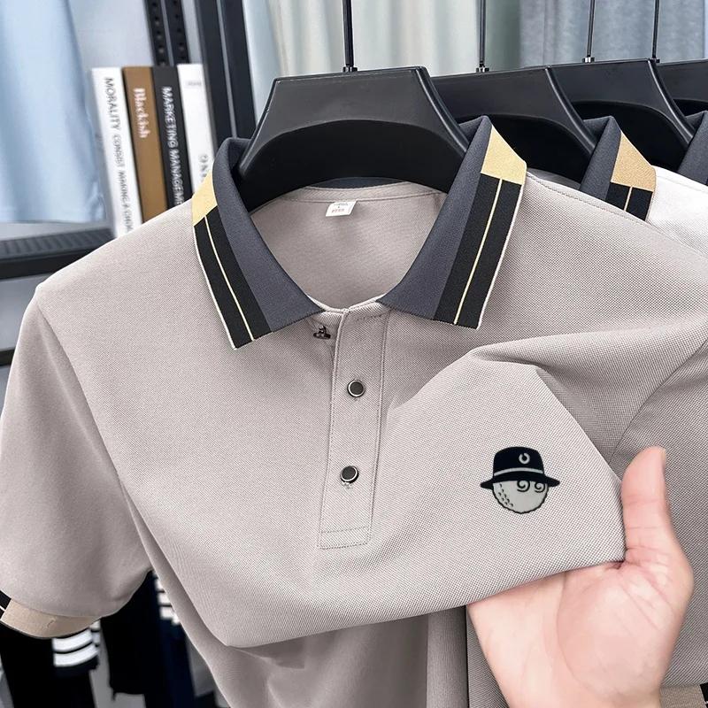 Nouvelle Collection – Polo d'été pour homme à manches courtes avec revers, motif lettres, design de