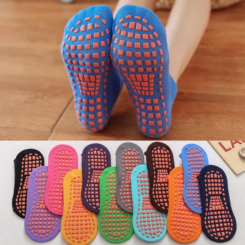 Chaussettes antidérapantes pour enfants et adultes, Trampoline Parent-enfant, chaussettes en coton é