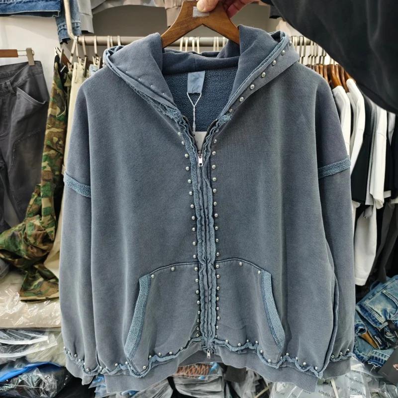 Sweat-shirt à capuche doublé polaire surdimensionné pour homme, veste chaude d'hiver à fermeture écl