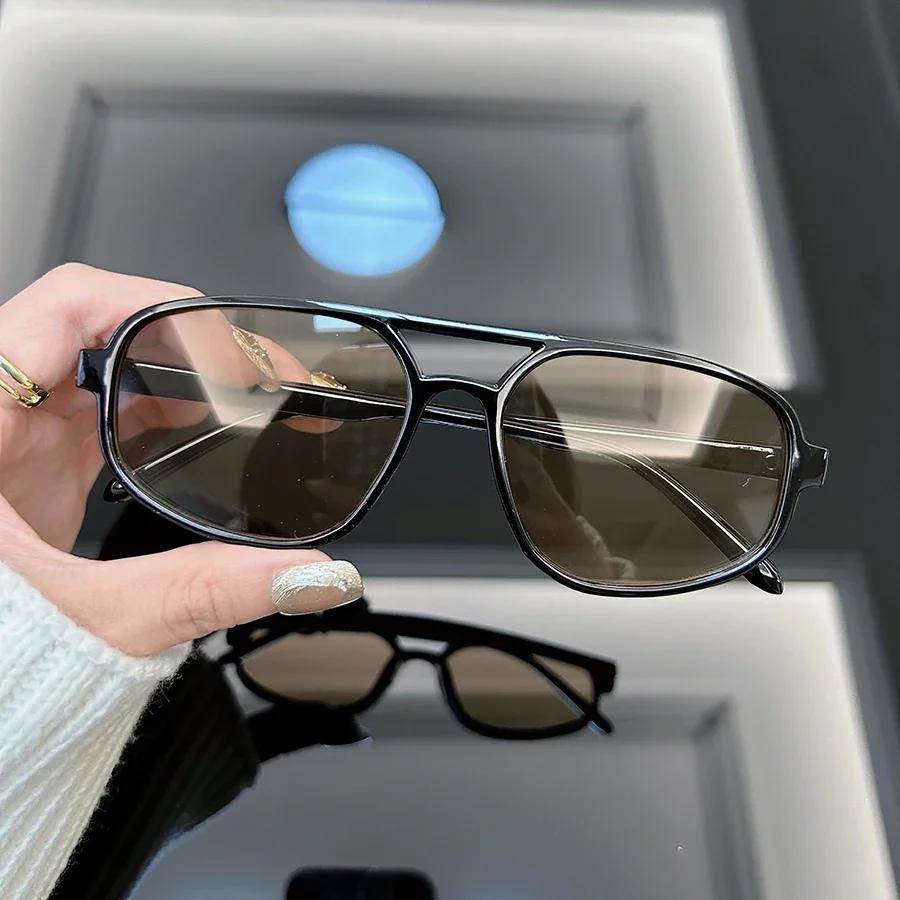 Lunettes de soleil carrées rétro classiques pour hommes et femmes, lunettes de soleil miroir vintage