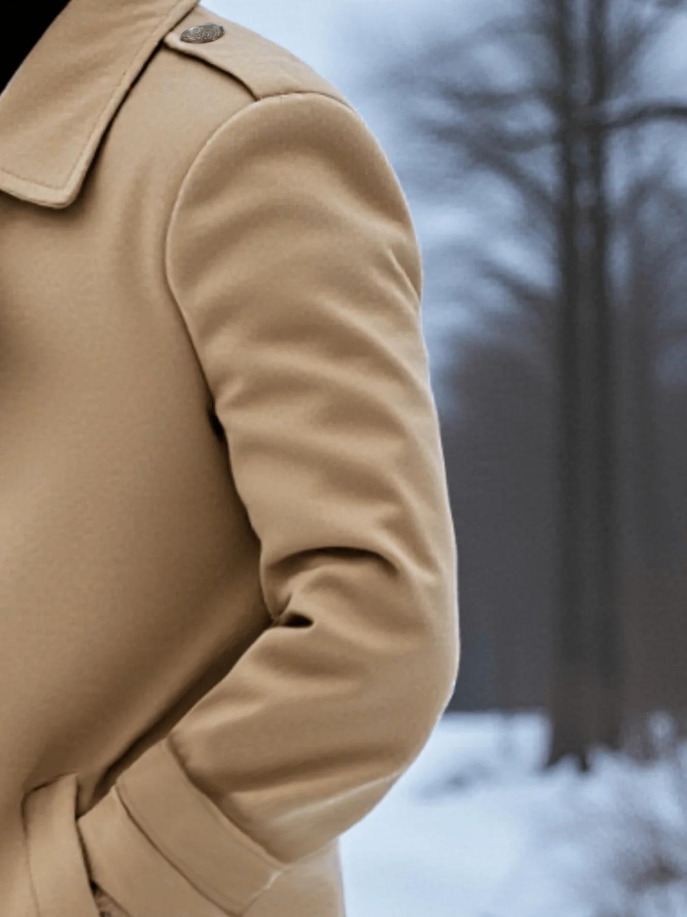 Pardessus d'hiver à double boutonnage pour hommes avec doublure épaisse, manteau chaud et Long de St