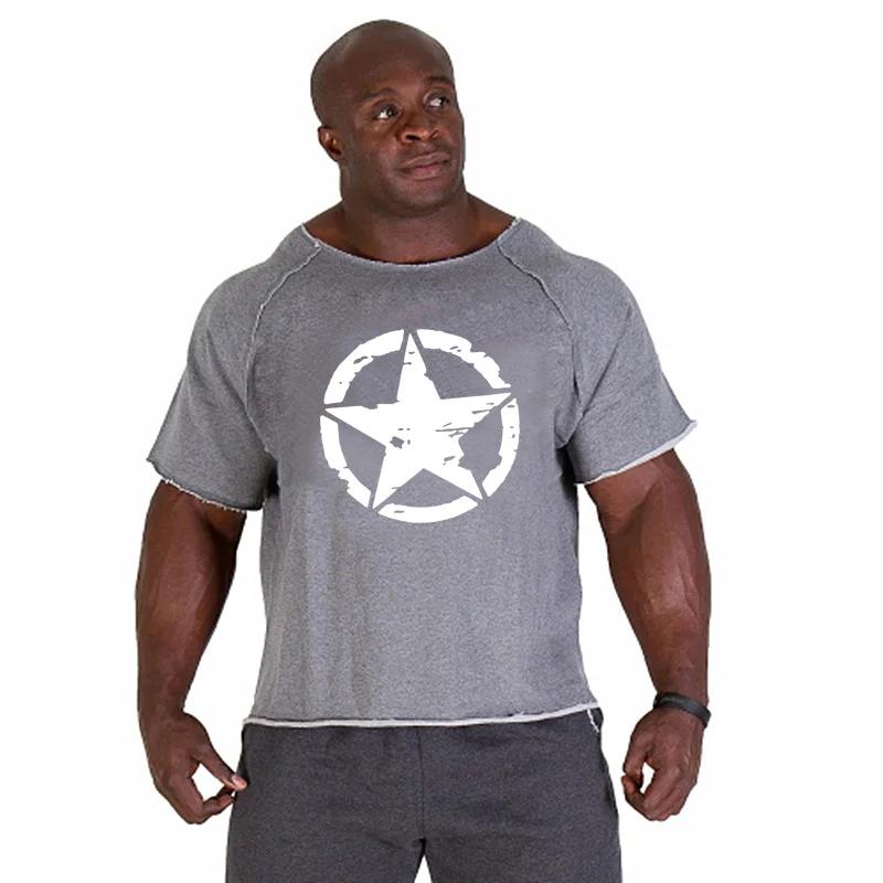 T-shirts pour hommes Fitness hommes chemise de musculation manches chauve-souris chemise de chiffon