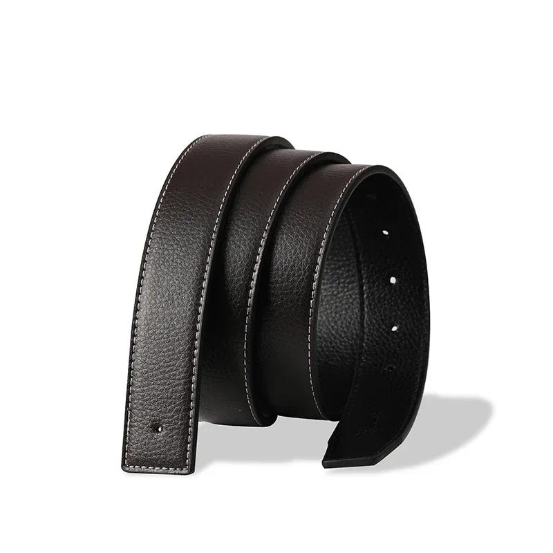 Ceintures de marque de luxe sans boucle pour hommes, haute qualité, boucle lisse, sangles masculines