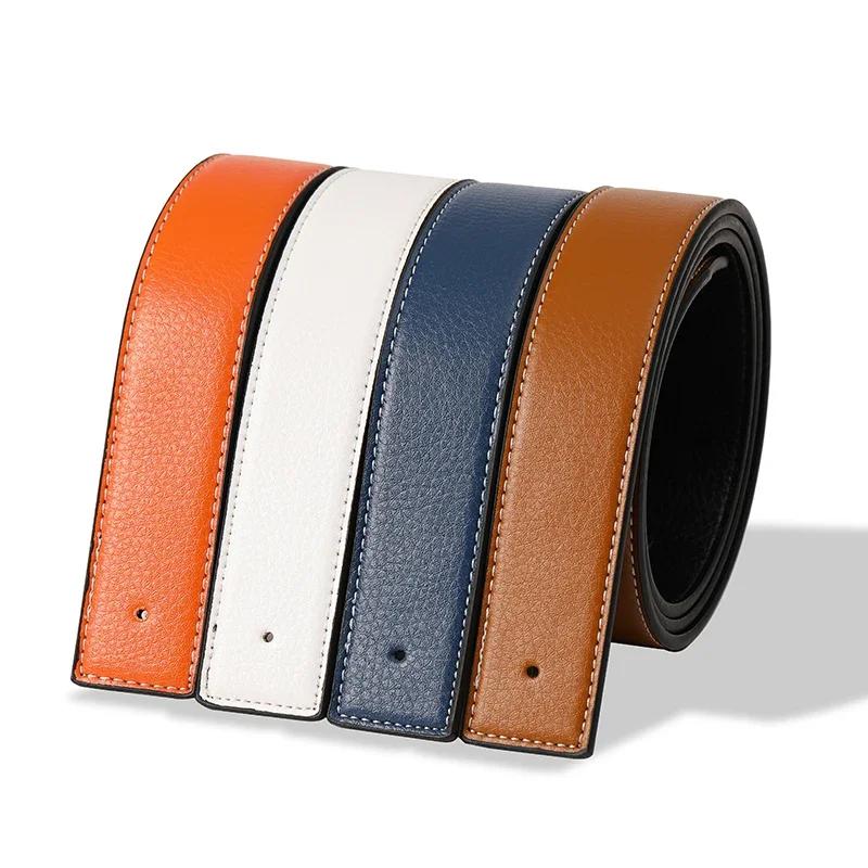Ceintures de marque de luxe sans boucle pour hommes, haute qualité, boucle lisse, sangles masculines