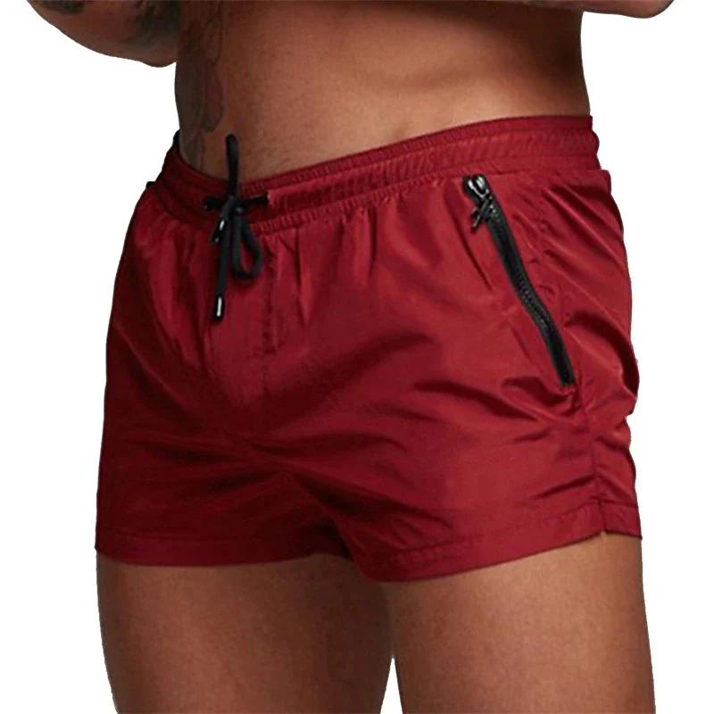 Short de course en plein air pour hommes, poche avec cordon de serrage, taille élastique, couleur un