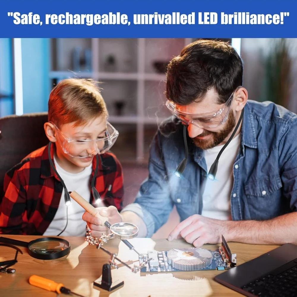 Lampes de lecture LED rechargeables pour le cou, 3 couleurs, 9 luminosité, bras Flexible, lumière de
