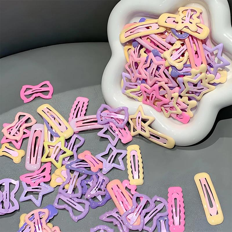 Ensemble de pinces à cheveux étoiles douces et douces, Barrettes sans traction pour bébés filles et