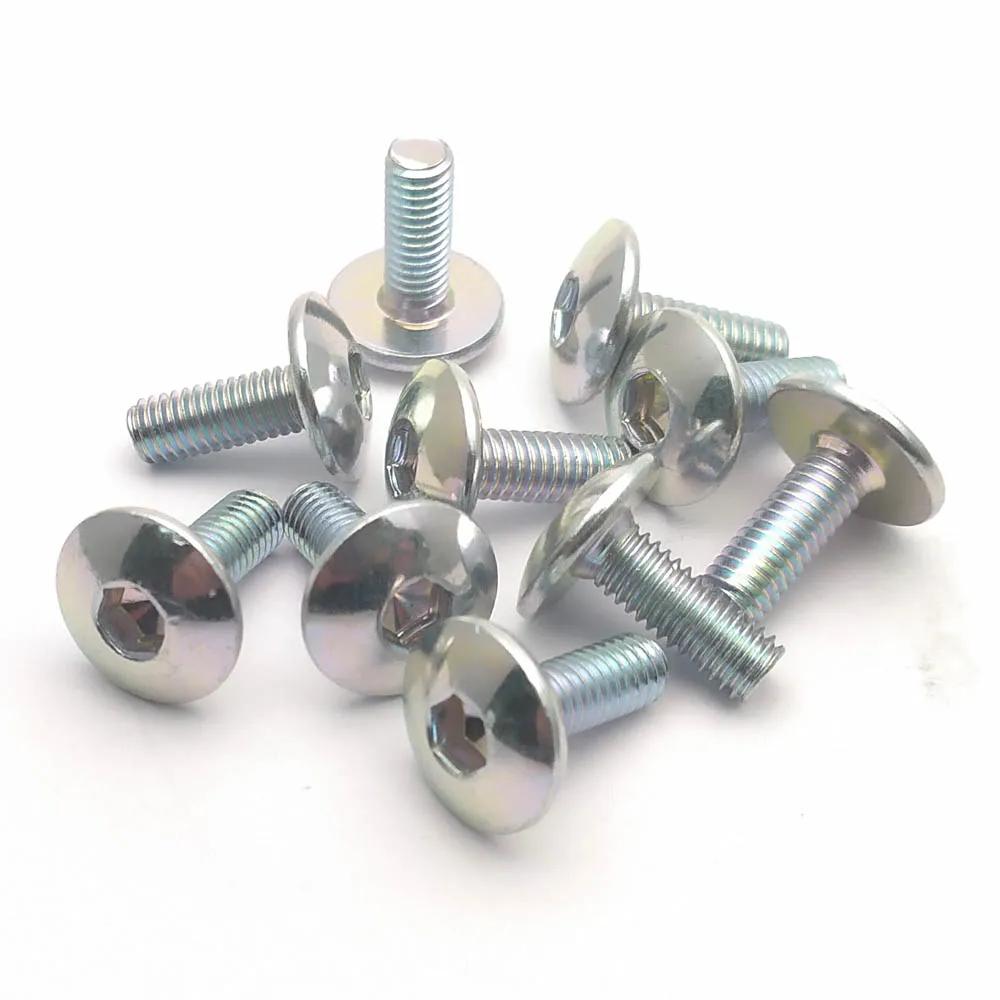 Lot de 10 boulons de vis de couvercle en plastique argenté M6 pour moto, Scooter, ATV, cyclomoteur,