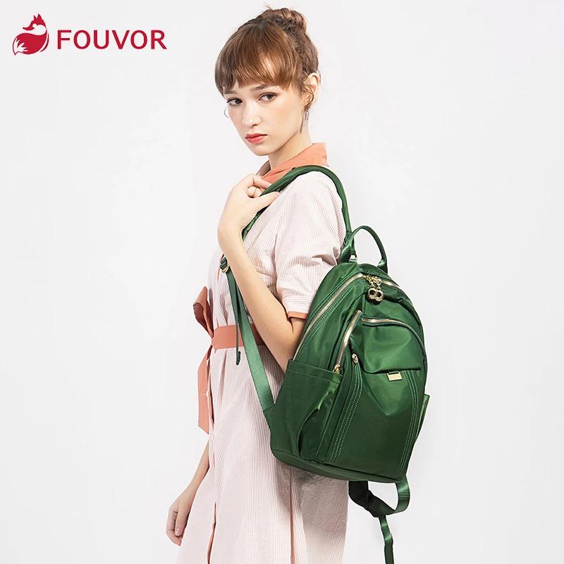 Fouvor femmes sac à dos en Nylon imperméable élégant grand sac à dos jeunesse décontracté léger voya