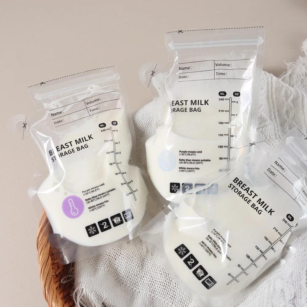 Sacs de conservation du lait maternel sensibles à la température, PE de qualité alimentaire, transpa