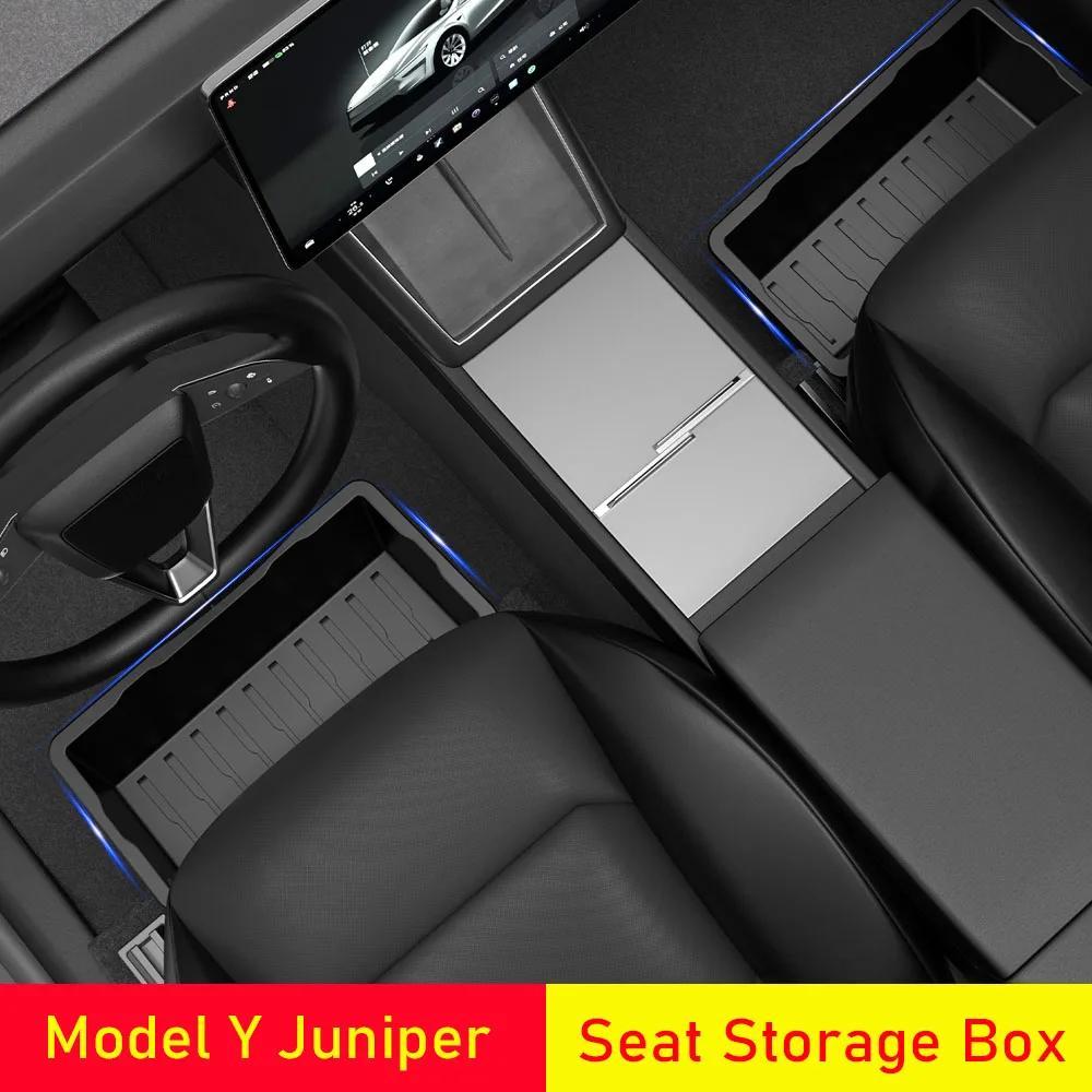 Boîte de rangement sous le siège pour Tesla modèle Y Juniper Launch 2025, organisateur de Console Ce