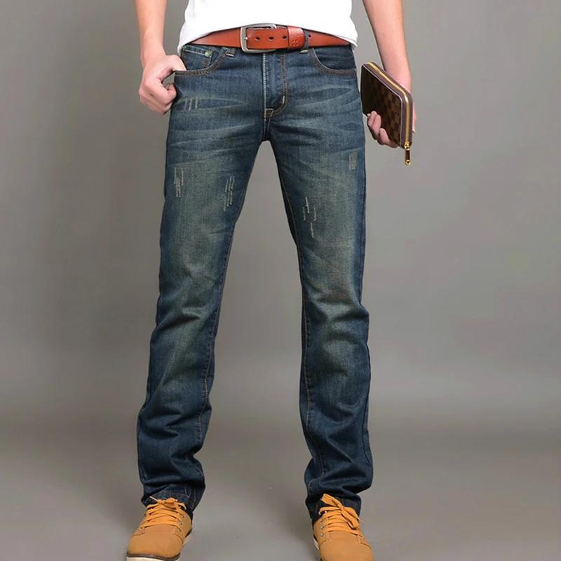 2025 Jeans décontractés hommes d'affaires jean droit pantalon en Denim extensible pantalon coupe aju