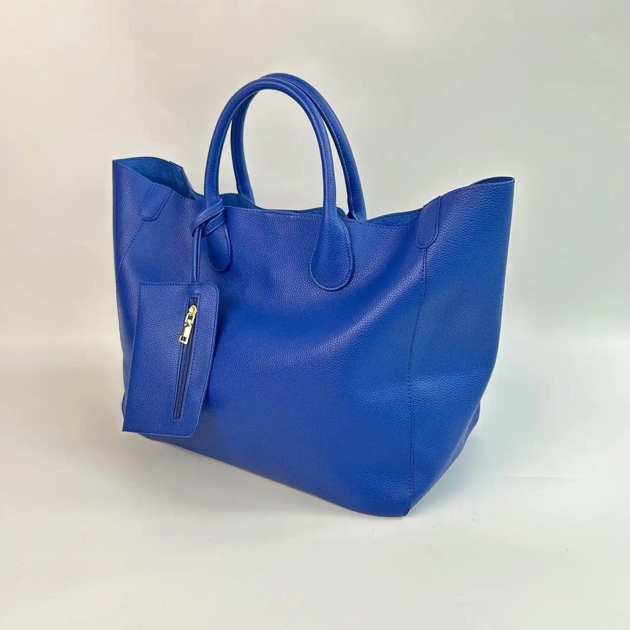 Sac à langer bandoulière classique de créateur pour femme, grand sac fourre-tout de luxe en cuir élé