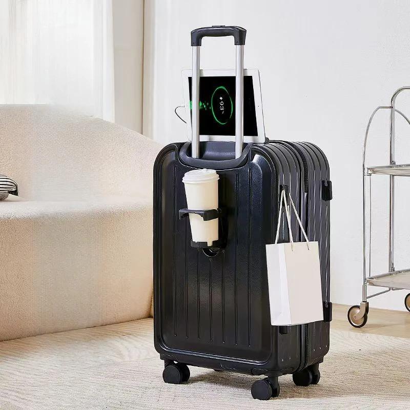 Valise épaissie adaptée à l'embarquement avec interface de développement USB, porte-gobelet tr/min,