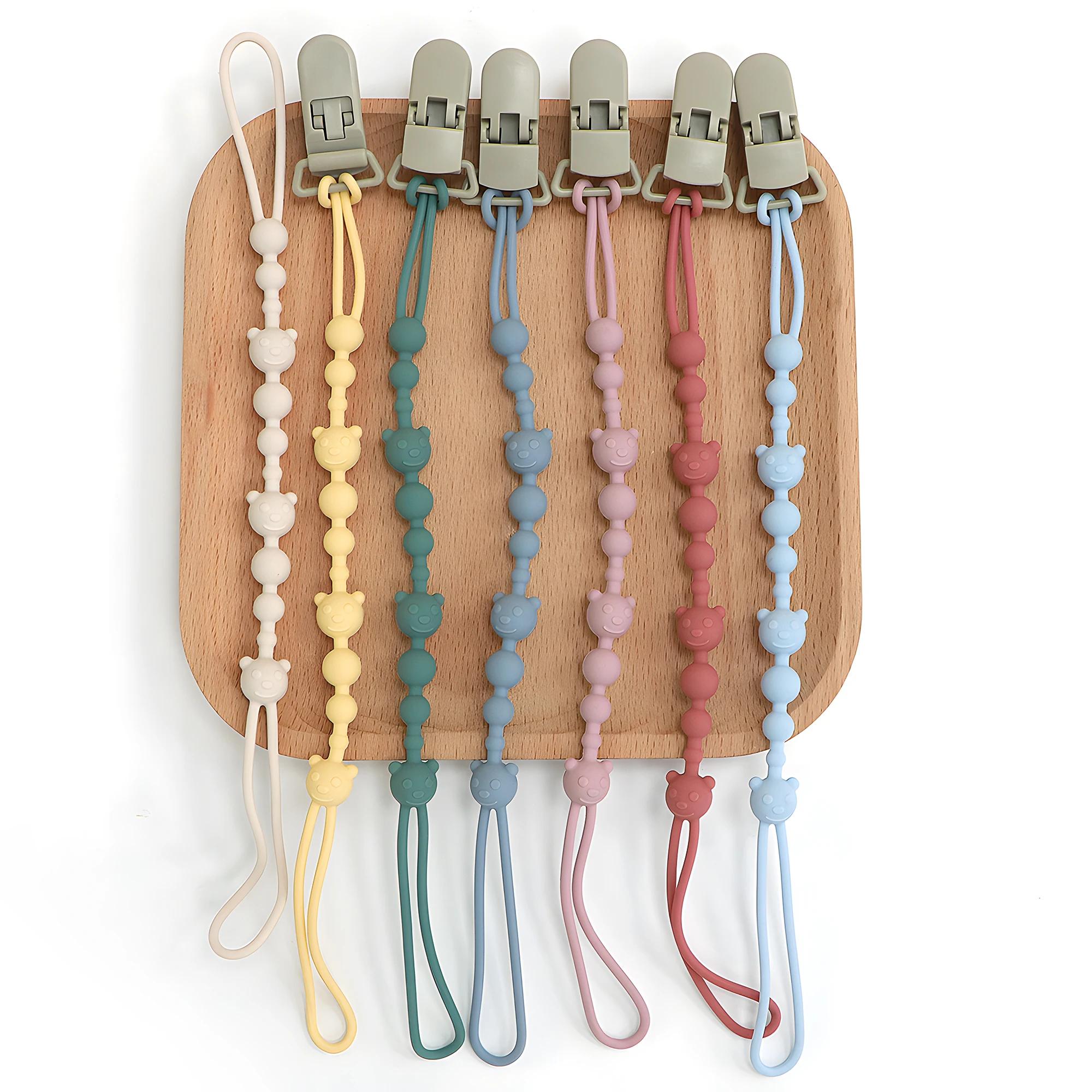 Sucette apaisante Anti-chaîne pour poussette de bébé, anneau de dentition, chaîne Anti-perte, Clip d