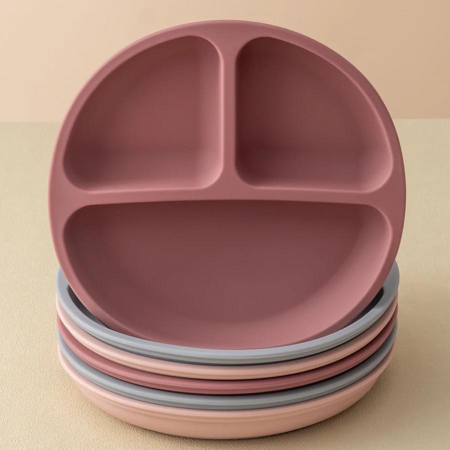 Assiette à manger en Silicone pour bébé, 1 pièce, sans BPA, plats pour enfants, aspiration, vaissell