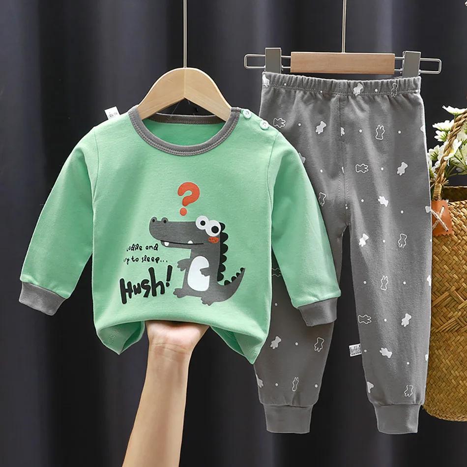 Ensemble pyjama en coton pour enfants, unisexe, doux, confortable, chaud, mignon, imprimé de dessin