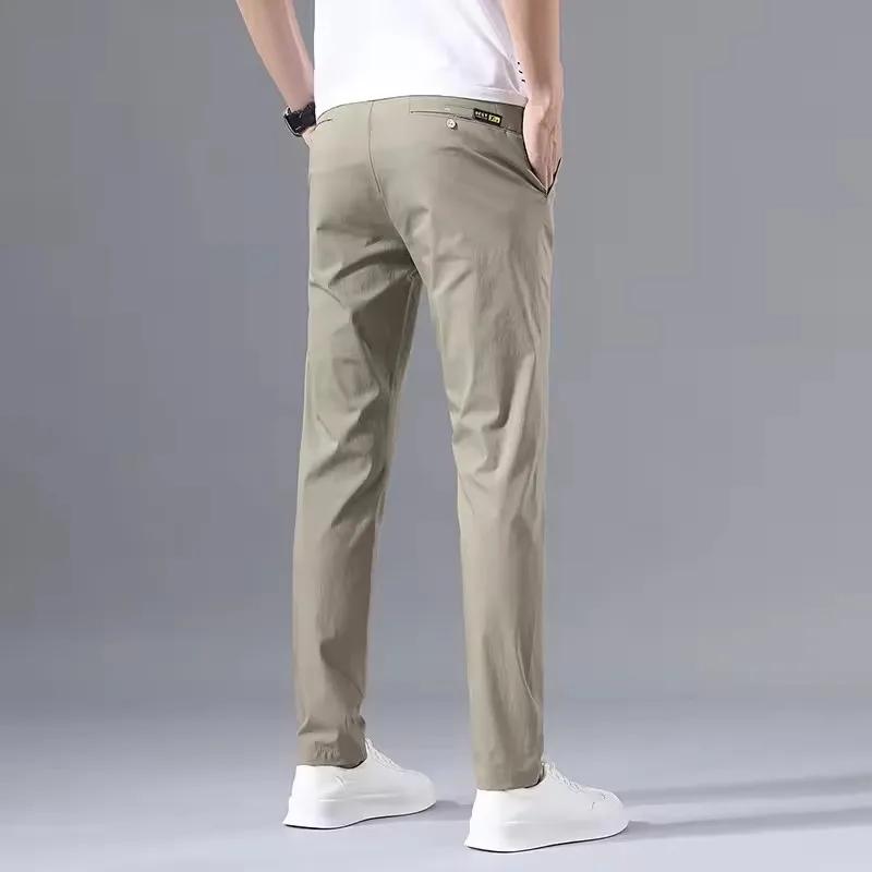 2025 printemps automne mince mince hommes pantalons décontractés classique affaires coton Stretch Go