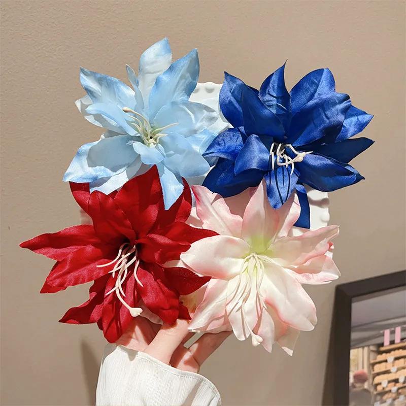Épingle à cheveux rétro fleur de lys, couvre-chef de saint-valentin pour fille, Clip latéral esthéti