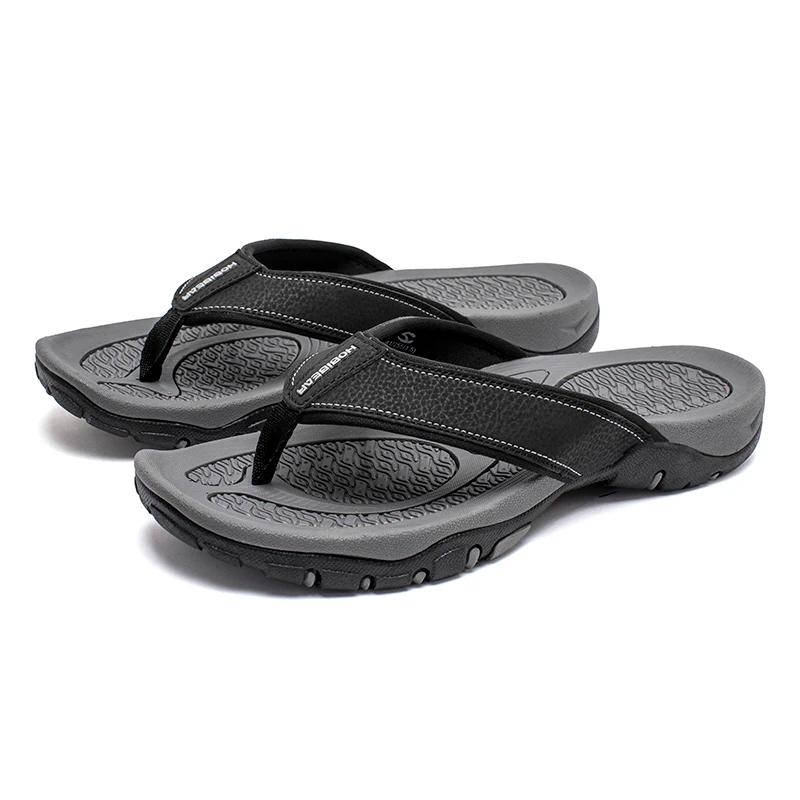 Tongs d'été pour hommes, pantoufles en cuir, sandales tongs, chaussures de plage, grande taille 49 5