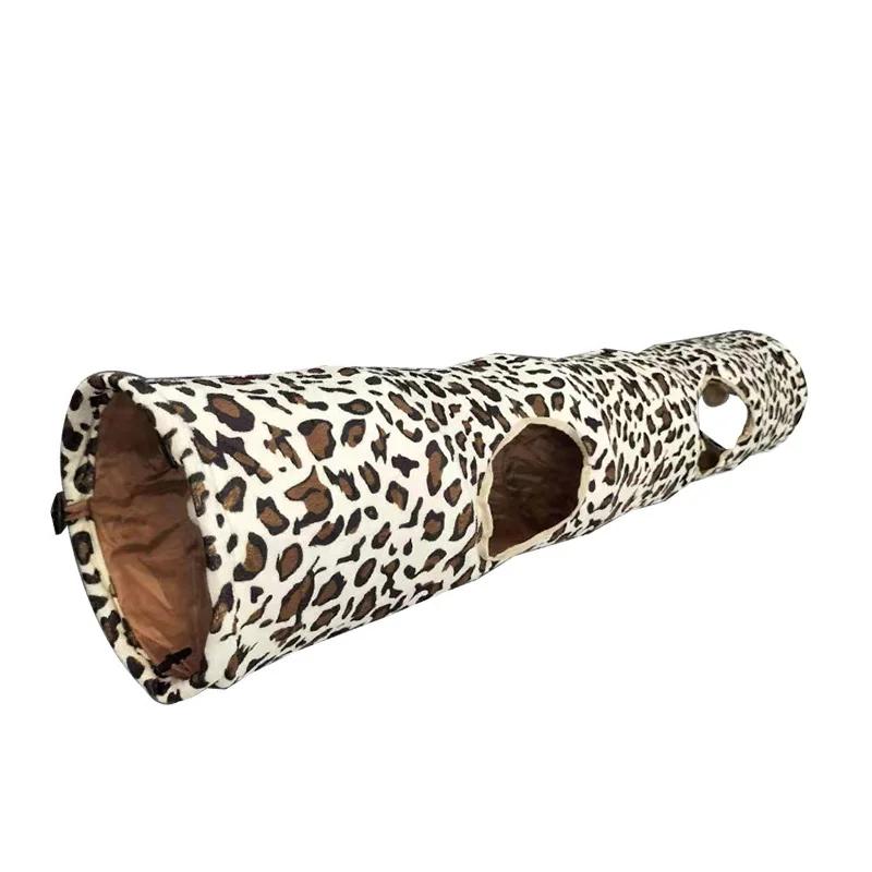 Tunnel parfait pour chat, imprimé léopard, 2 façons amusantes pour animaux de compagnie, jouet de je