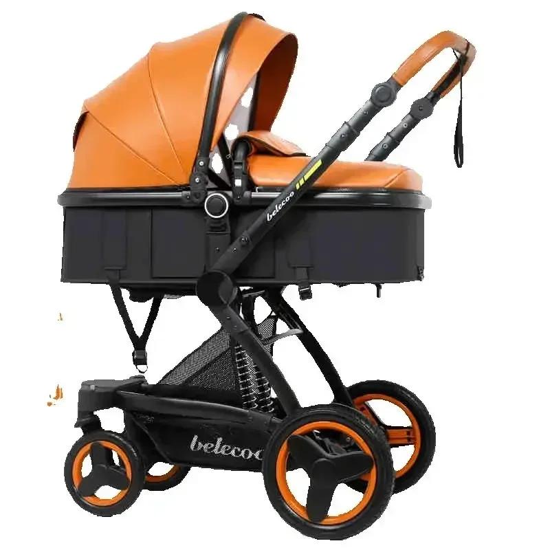Poussette bébé 3 en 1 avec siège auto, landau pliable pour nouveau-nés, poussette étanche de haute q