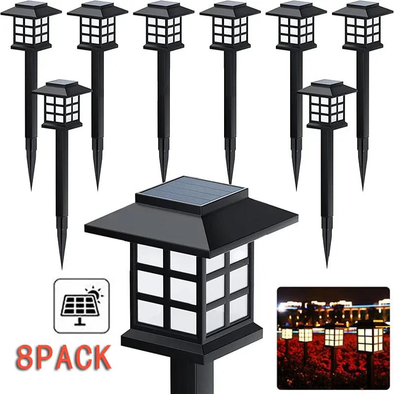 Paquet de 8 lumières solaires de jardin de voie paysage extérieur imperméable pour cour Patio passer