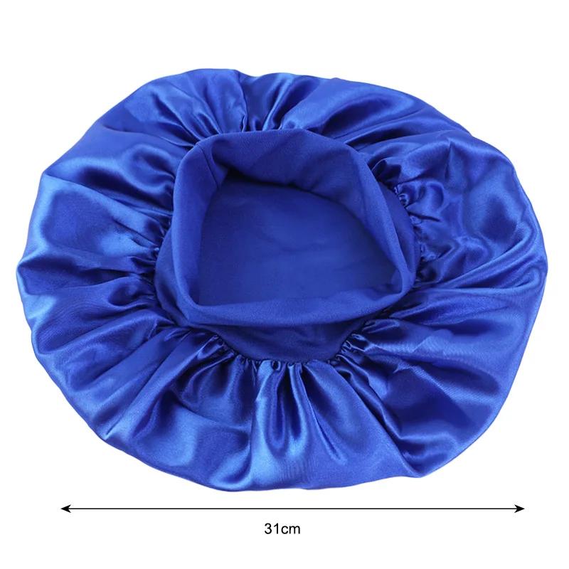 Bonnet de Nuit en Satin à Bords Larges pour Femme, Unisexe, Bande artificiel astique, Soins Capillai