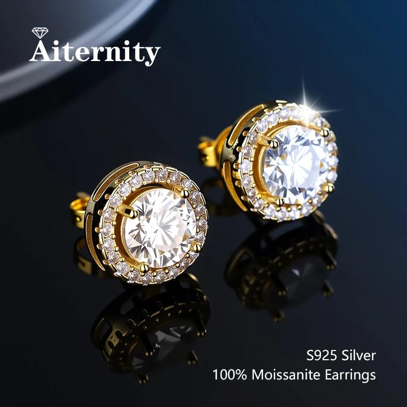 D VVS1 Moissanite boucles d'oreilles pour femmes passer diamant testeur stylo S925 platine placage M