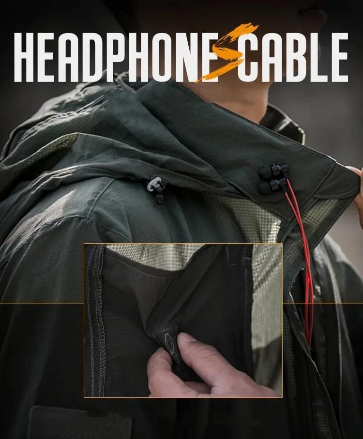 Veste tactique légère d'été pour hommes, coupe-vent à peau fine, imperméable à capuche, séchage rapi