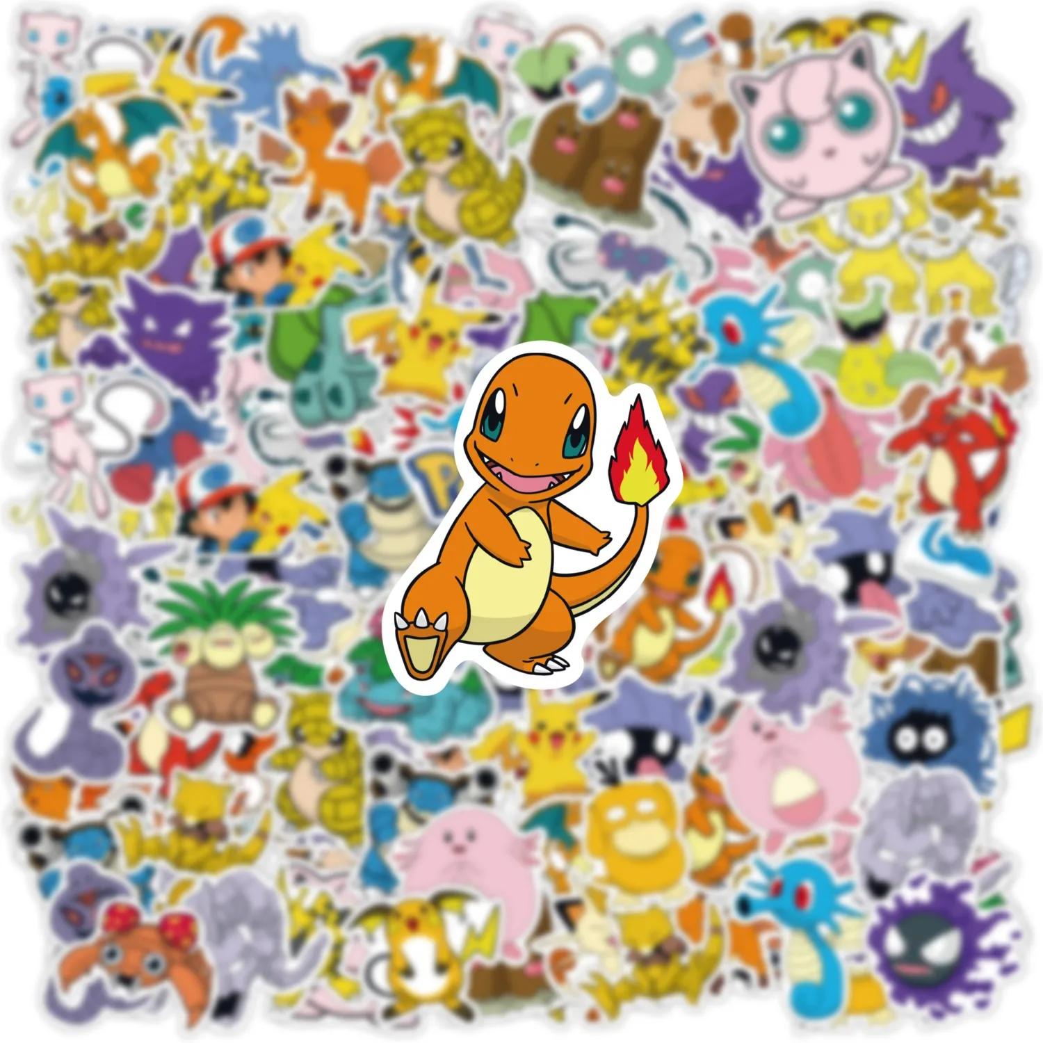 50 pièces Anime Pokemon mignon autocollants Graffiti décoration bricolage planche à roulettes téléph