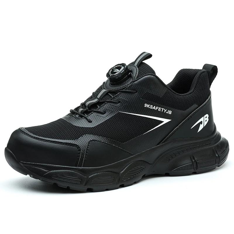 Chaussures de travail respirantes pour hommes et femmes, chaussures de sécurité anti-écrasement et a