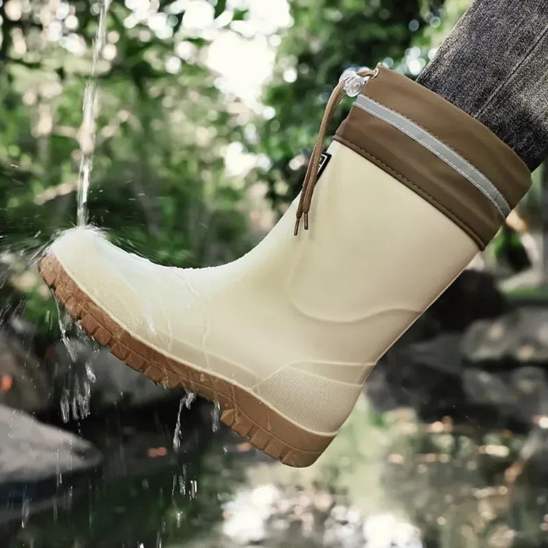 Bottes de pluie de pêche imperméables légères pour hommes, antidérapantes, résistantes à l'usure, en
