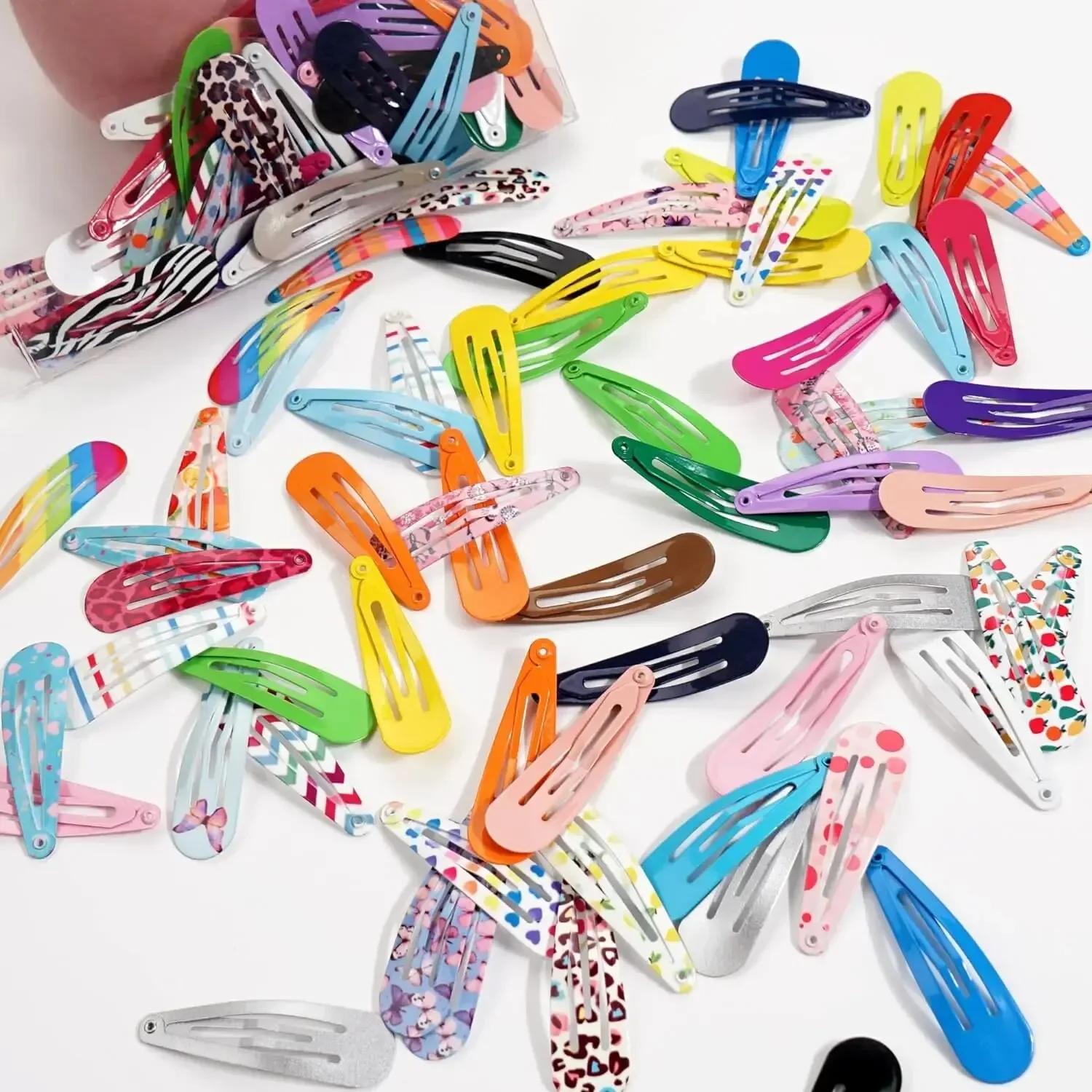 50 pièces pinces à cheveux couleur bonbon brillant 2 pouces sans glissement épingles à cheveux en mé
